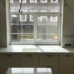 Столешницы из искусственного камня с литой мойкой для кухни изготовлено в правила камня