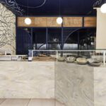 Corian Carrara Crema изготовлено в правила камня