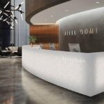 Hi-Macs M615 Aurora Cotton изготовлено в правила камня