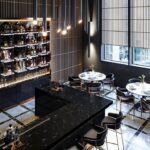 Hi-Macs M703 Midnight изготовлено в правила камня