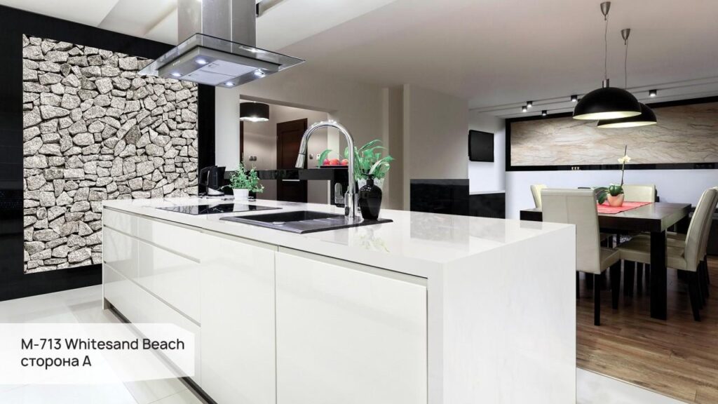 Grandex M-713 Whitesand Beach (сторона A) изготовлено в правила камня