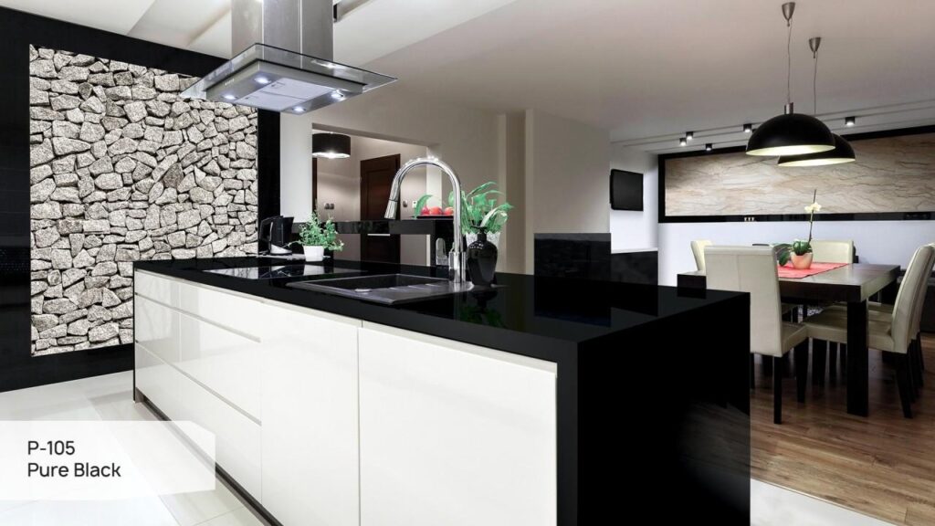 Grandex P-105 Pure Black изготовлено в правила камня