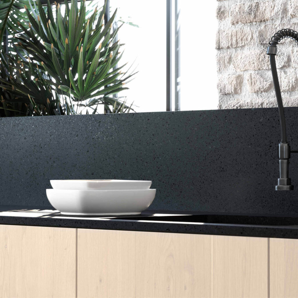 Technistone Taurus Terazzo Dark изготовлено в правила камня