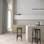 Technistone Taurus Terazzo White изготовлено в правила камня