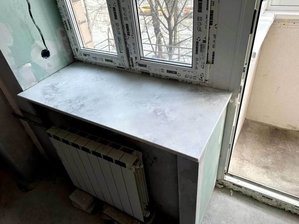 Подоконники из кварцевого агломерата (2-шт) матовые изготовлено в правила камня