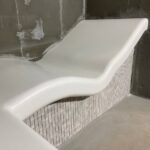 Столешницы из искусственного камня и лежак для хамама изготовлено в правила камня