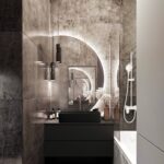 Столешница из искусственного камня для ванной комнаты изготовлено в правила камня