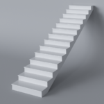 14 ступеней из искусственного акрилового камня изготовлено в правила камня