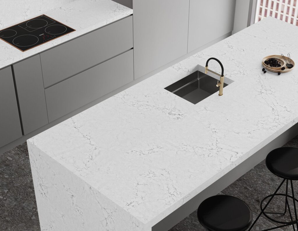 Quantra 7447 Bianco Venatino изготовлено в правила камня