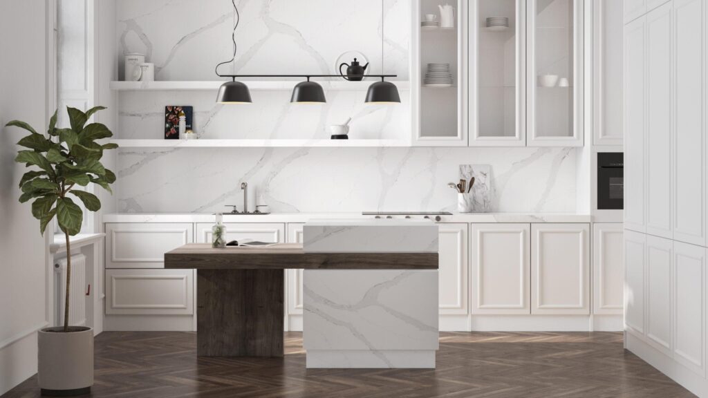 Quantra 9444 Calacatta Borghini изготовлено в правила камня