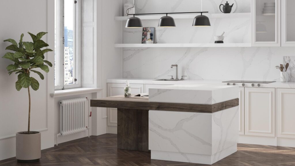 Quantra 9444 Calacatta Borghini изготовлено в правила камня