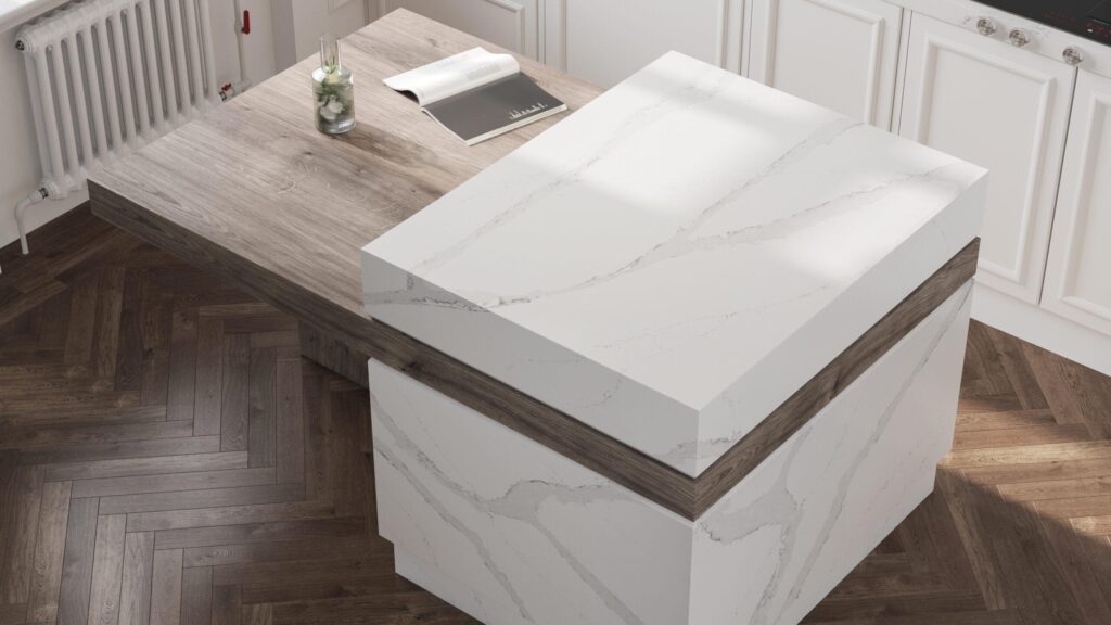 Quantra 9444 Calacatta Borghini изготовлено в правила камня