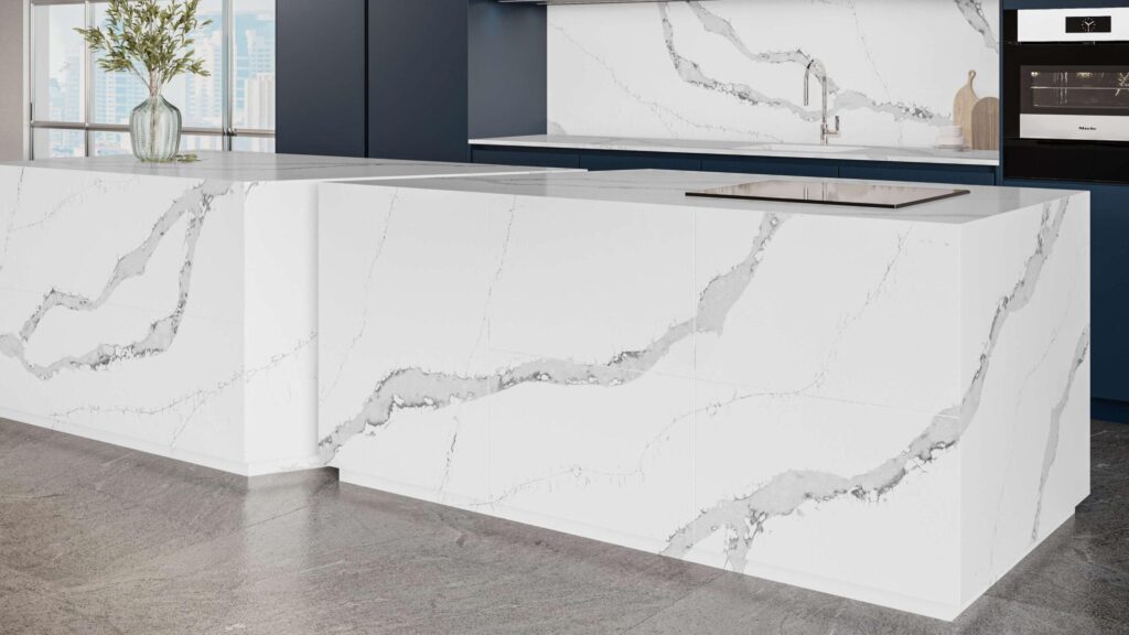 Quantra 9010 Calacatta Lucca изготовлено в правила камня