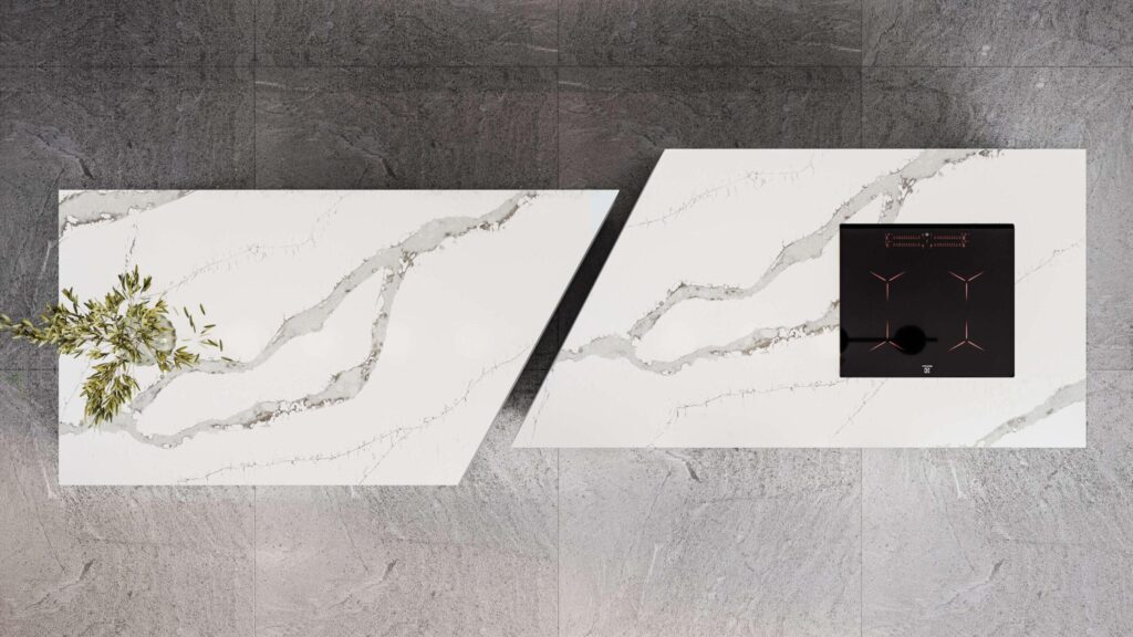 Quantra 9010 Calacatta Lucca изготовлено в правила камня