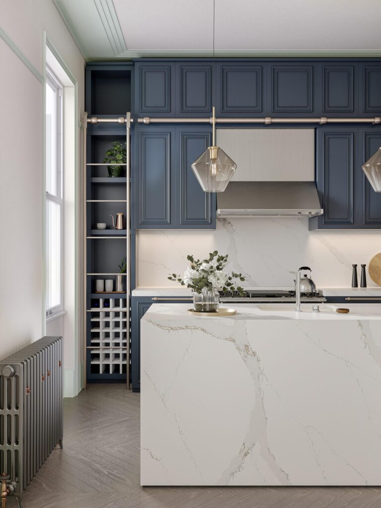 Quantra 9333 Calacatta Oro изготовлено в правила камня