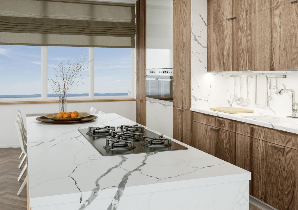 Technistone Crystal Calacatta Silva изготовлено в правила камня