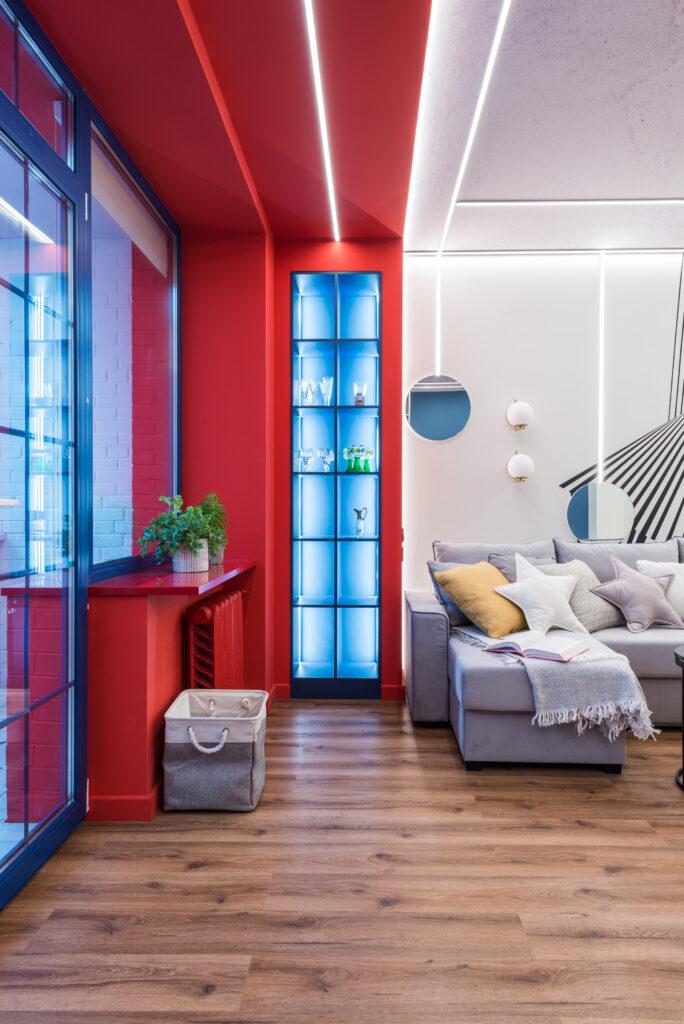 Красные подоконники (4-шт) из искусственного камня для яркого интерьера изготовлено в правила камня