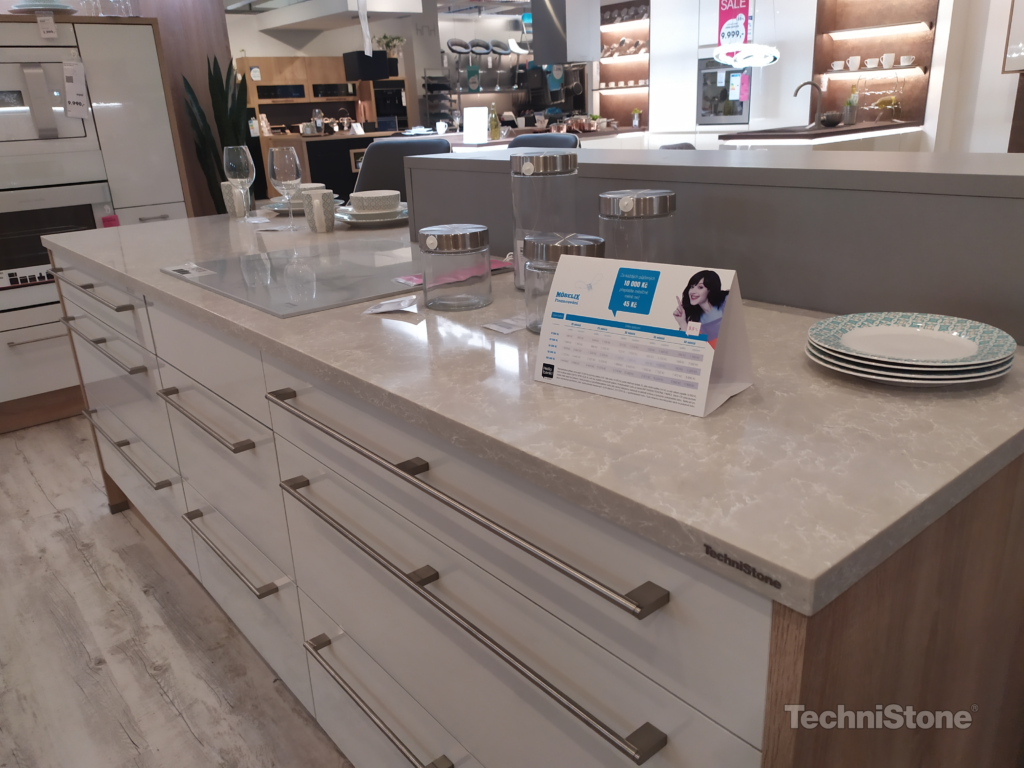 Technistone Noble Olympos Mist изготовлено в правила камня