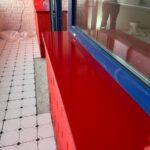 Красные подоконники (4-шт) из искусственного камня для яркого интерьера изготовлено в правила камня