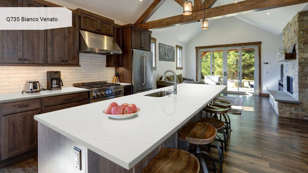 Noblle Quartz Q735 Bianco Venato изготовлено в правила камня