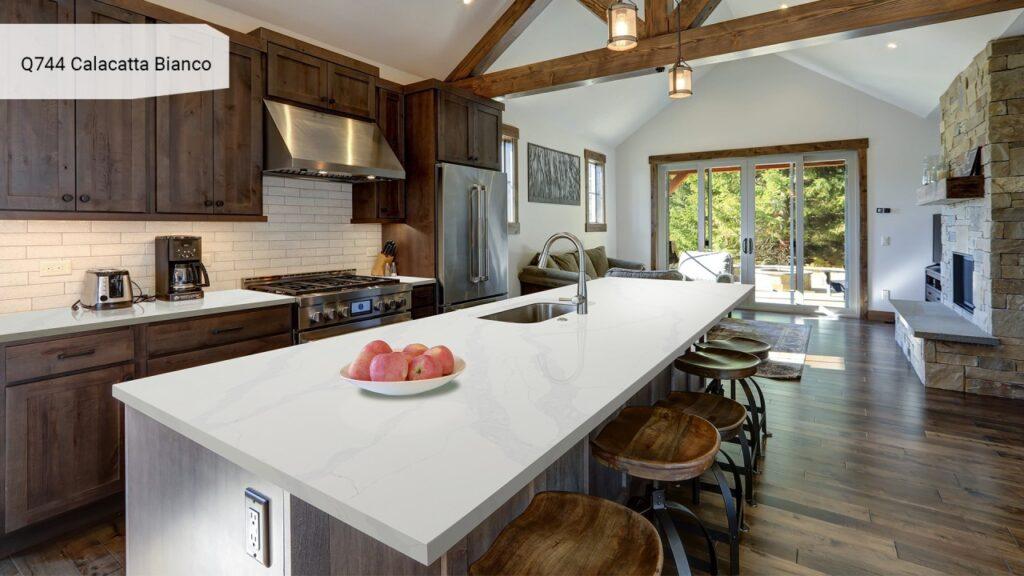 Noblle Quartz Q744 Calacatta Bianco изготовлено в правила камня