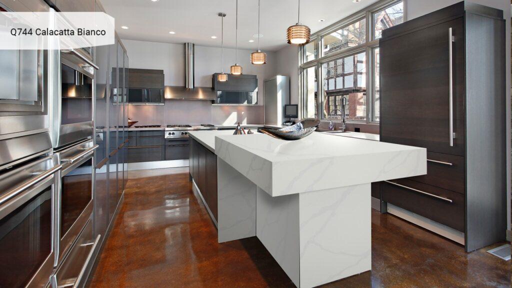 Noblle Quartz Q744 Calacatta Bianco изготовлено в правила камня