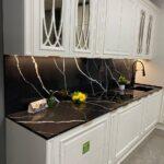 Noblle Quartz Q765 Nero Marquina изготовлено в правила камня