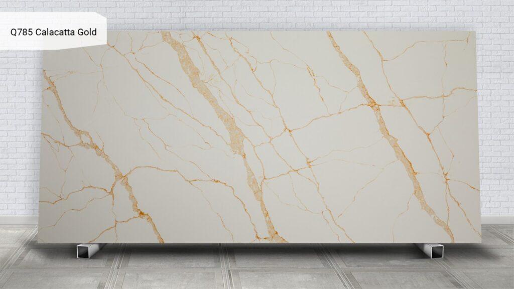 Noblle Quartz Q785 Calacatta Gold изготовлено в правила камня