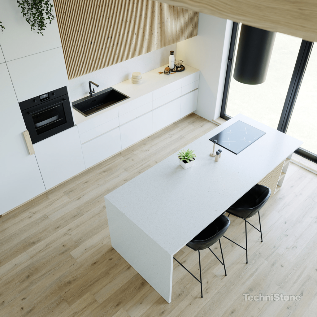 Technistone Starlight White изготовлено в правила камня