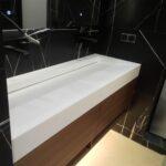 Щелевая раковина для ванной комнаты из акрилового камня изготовлено в правила камня