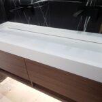 Щелевая раковина для ванной комнаты из акрилового камня изготовлено в правила камня