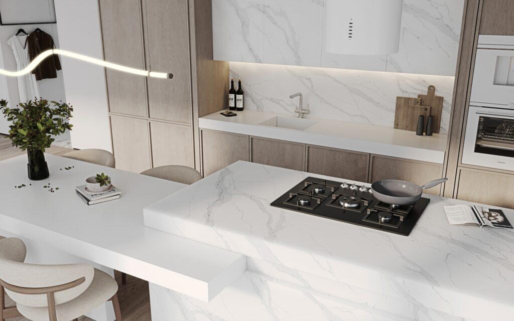 SmartQuartz Calacatta Moon изготовлено в правила камня