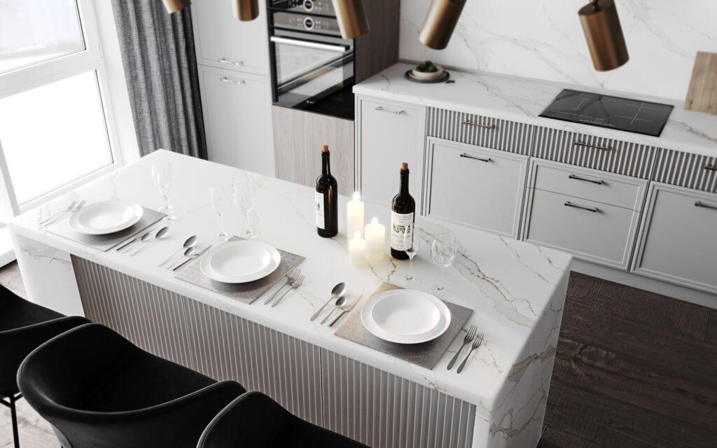 SmartQuartz Calacatta Sun изготовлено в правила камня