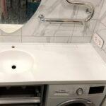 Столешница и овальная раковина из искусственного камня изготовлено в правила камня