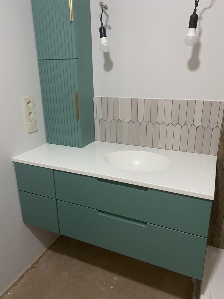 Столешницы с интегрированными раковинами из акрила изготовлено в правила камня