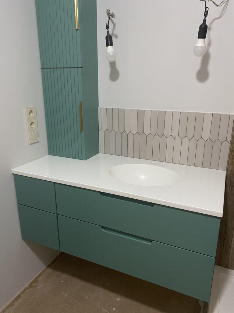 Столешницы с интегрированными раковинами из акрила изготовлено в правила камня