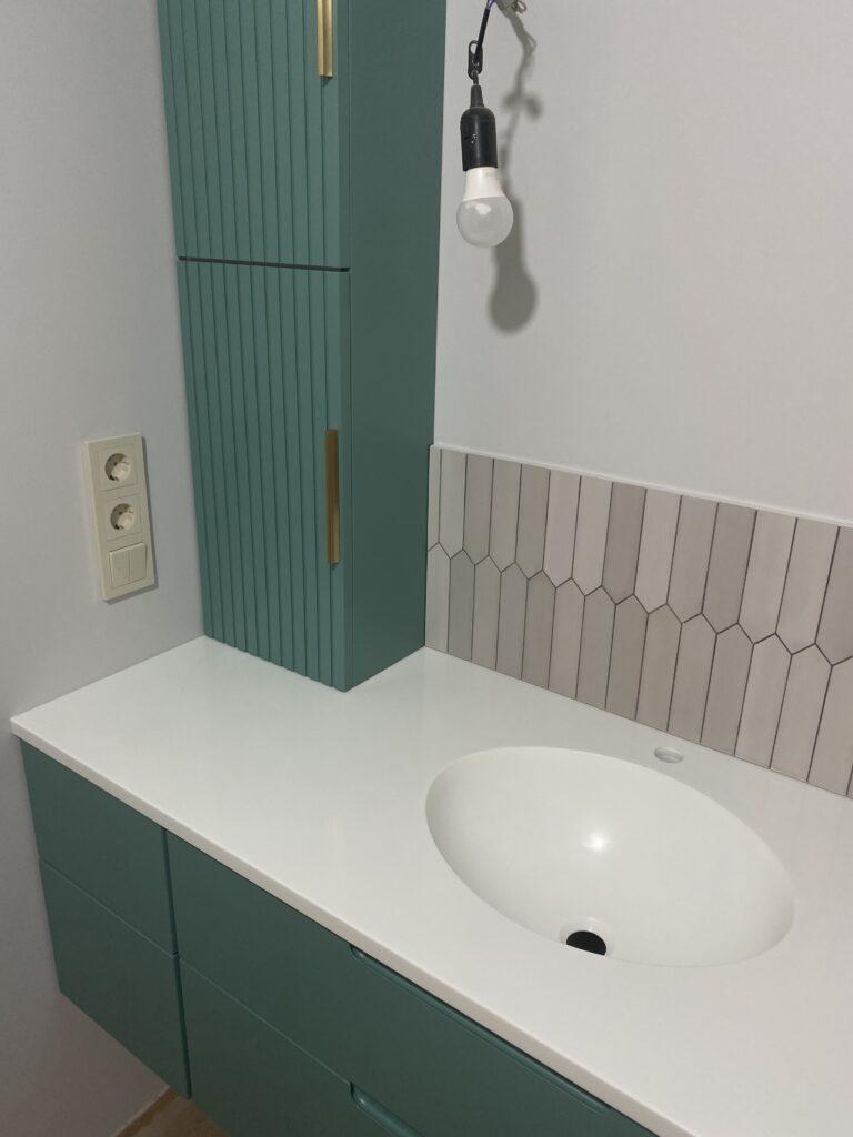 Столешницы с интегрированными раковинами из акрила изготовлено в правила камня