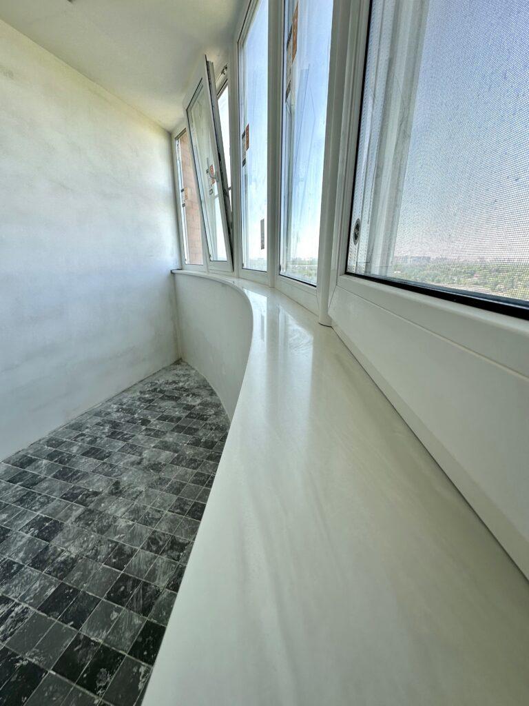 Подоконник эркерный 1 и 4 прямые (цена за 5 штук) из акрилового камня изготовлено в правила камня