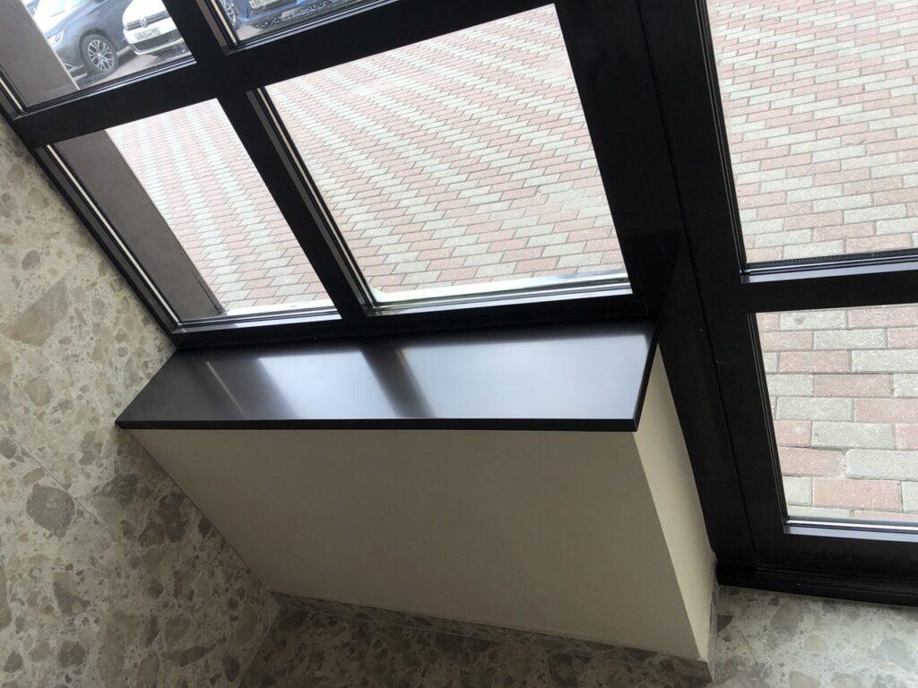 Темные подоконники из акрилового камня (Цена за 4 штуки) изготовлено в правила камня