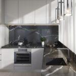 Primax Quartz 795 Calacatta Black Mist изготовлено в правила камня