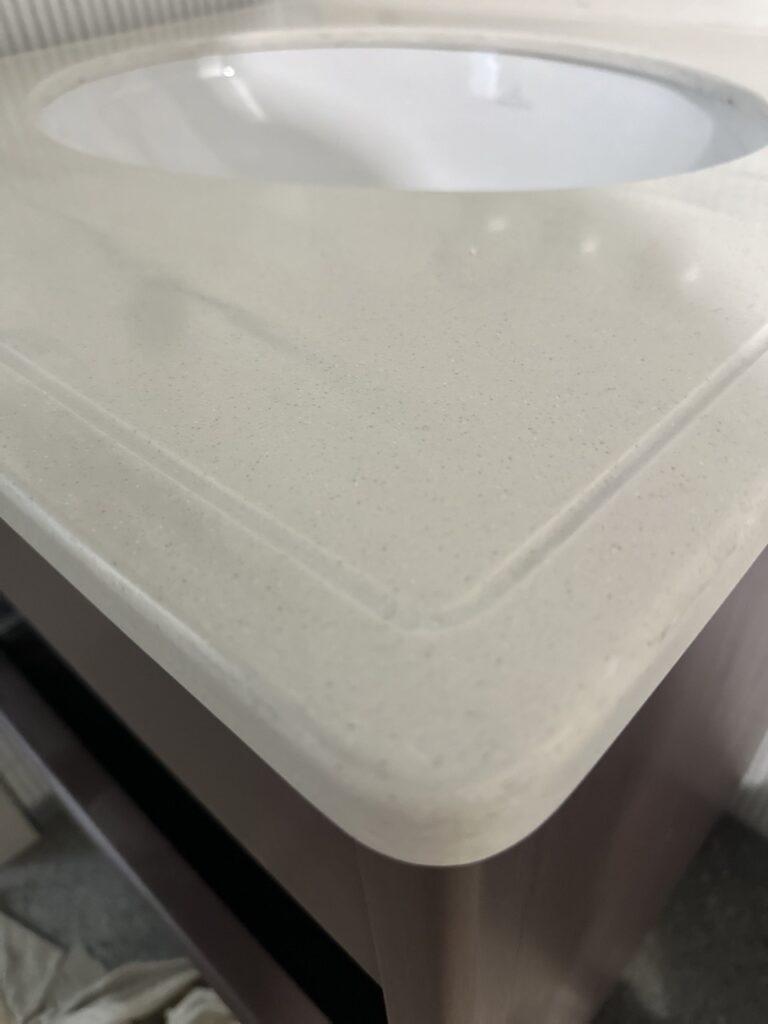 3 столешницы в ванную комнату из акрилового камня изготовлено в правила камня