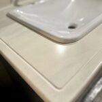 3 столешницы в ванную комнату из акрилового камня изготовлено в правила камня