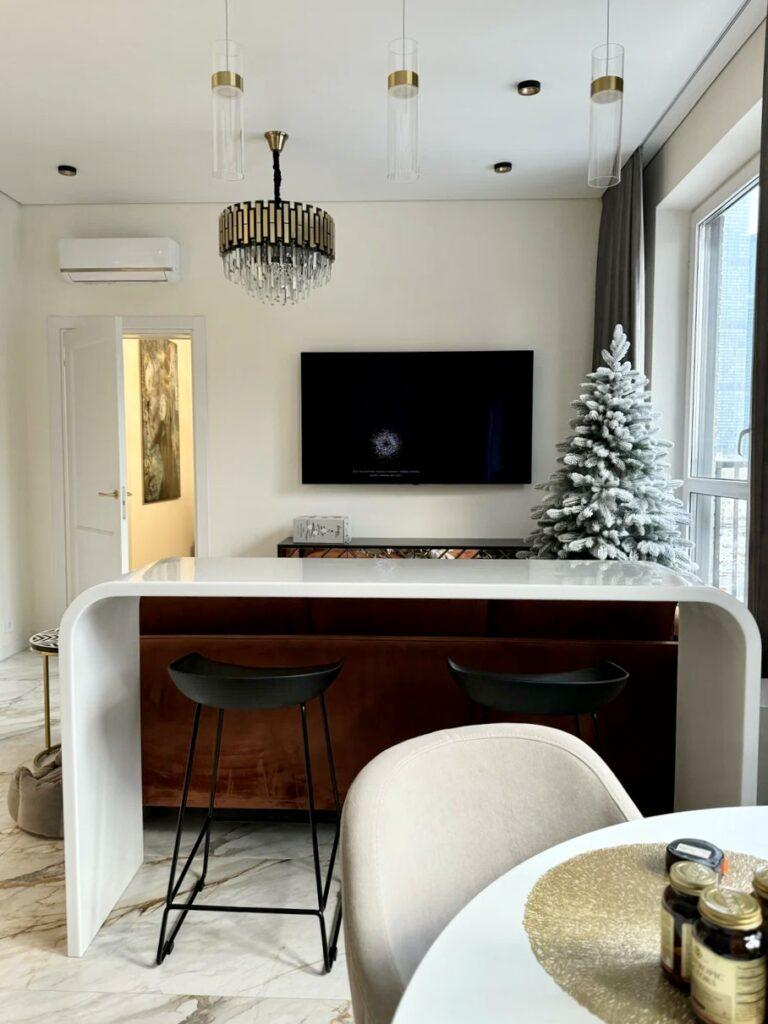 Барная стойка из акрилового камня изготовлено в правила камня